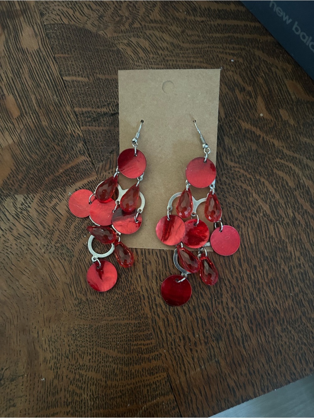 Red Dangle Disc Earrings - Women Jewelry